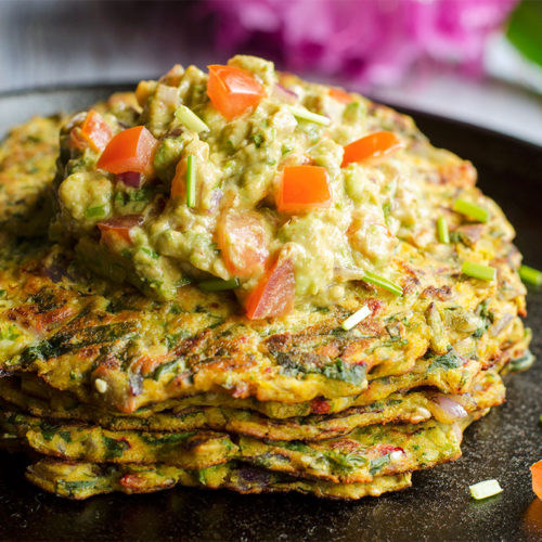 HIGHPROTEIN-chickpea-almondflour-savory-pancakes-vegan-glutenfree-grainfree-veggierich-SATIATING-postworkout-familyfriendly-breakfast-brunch-recipe-flavorsofnutrition