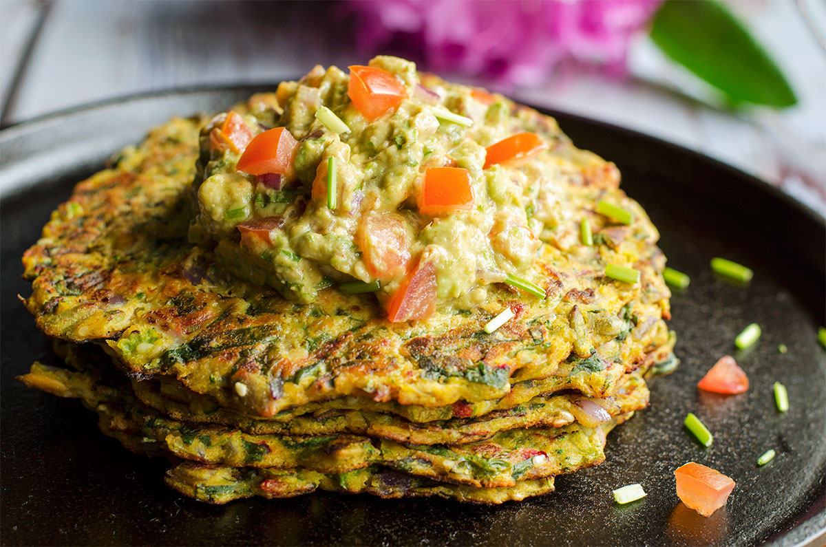 HIGHPROTEIN-chickpea-almondflour-savory-pancakes-vegan-glutenfree-grainfree-veggierich-SATIATING-postworkout-familyfriendly-breakfast-brunch-recipe-flavorsofnutrition